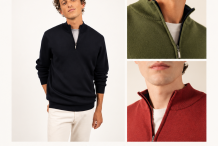 CROSSLEY II Pull homme col montant zippé |Saint James
