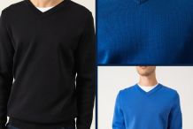 CUIRASSÉ II Pull  laine mérinos Col V homme| Saint James