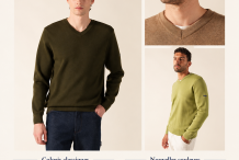 CUIRASSÉ II Pull  laine mérinos Col V homme| Saint James