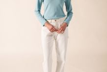 CÉLINA UNI T-shirt manches longues col rond, en coton uni Saint James