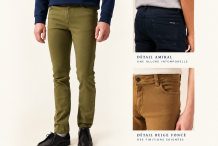 JASPER Couleur Jean en maille coupe confort, en coton |Saint James