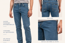 JASPER  Jean en DENIM  coupe confort, en coton |Saint James