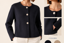 MONTPELLIER Vest en point de Rome encolure ronde |Saint James