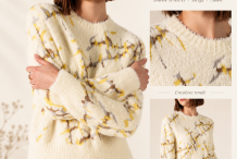 LEEDS Pull femme en jacquard laine poilue |Saint James