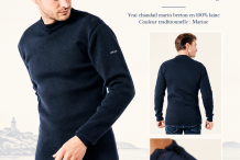 OFFICIER 1U Pull marin traditionnel long |Saint James
