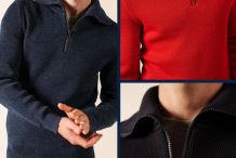 COTENTIN pull homme  col camionneur zippé |Saint James