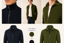 QUIBERON Veste zippée en laine|Saint James