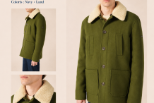 ST BRUCE Veste homme en drap de laine -col sherpa| Saint James