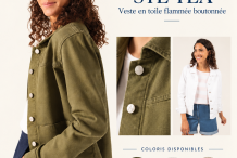 STE TEA Veste en toile flammée boutonnée| Saint James