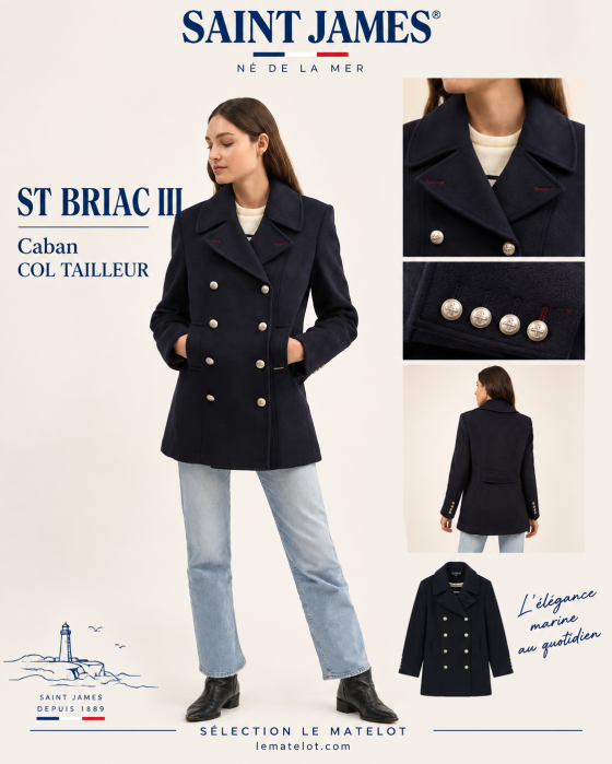 Saint James – Caban femme ST BRIAC III col tailleur
