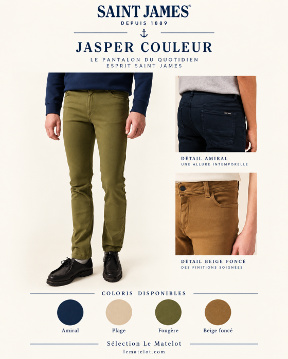 Saint James – JASPER COULEUR jean homme confort en maille