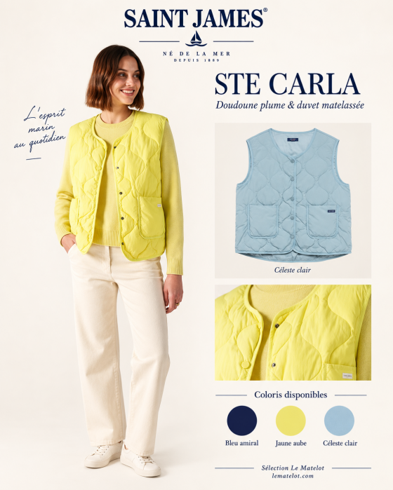 Saint James – STE CARLA doudoune femme sans manches en plume et duvet