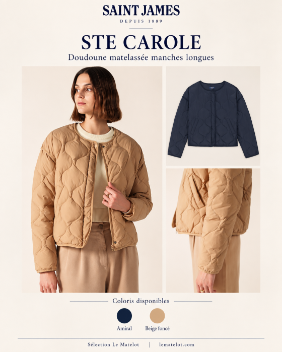 Saint James – STE CAROLE doudoune matelassée femme manches longues