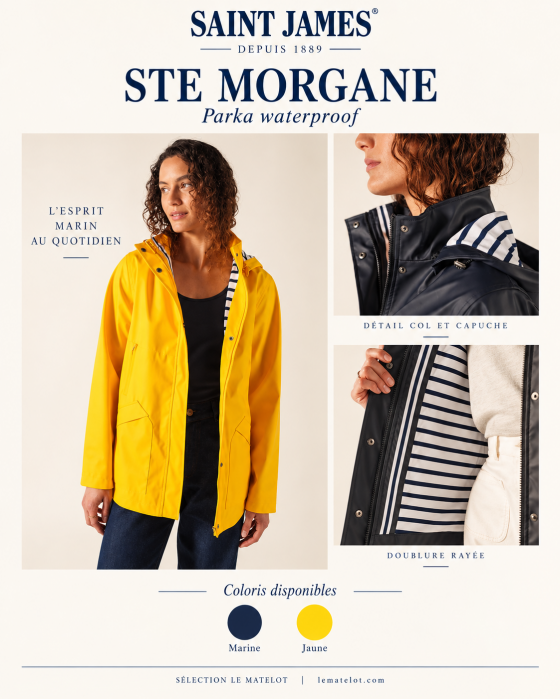 Saint James – STE MORGANE parka waterproof femme à capuche