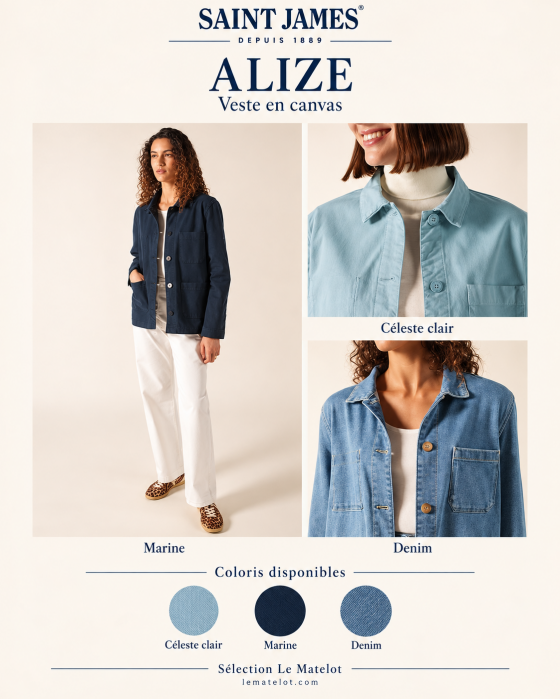 Saint James – Veste femme ALIZÉ en canvas